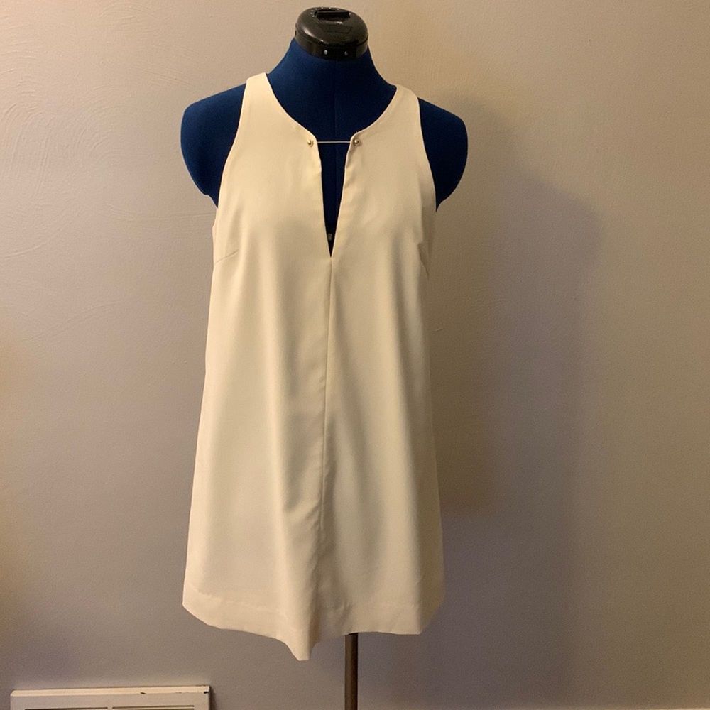 Lulu’s Near and Bar Cream Shift Dress Short sleeveless